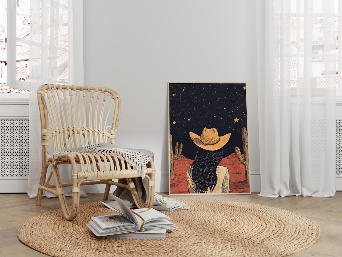 Western Cowgirl Vintage Retro Art Print - Image 4
