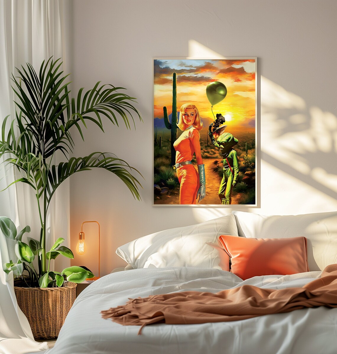 Trippy Retro UFO Space Art Print