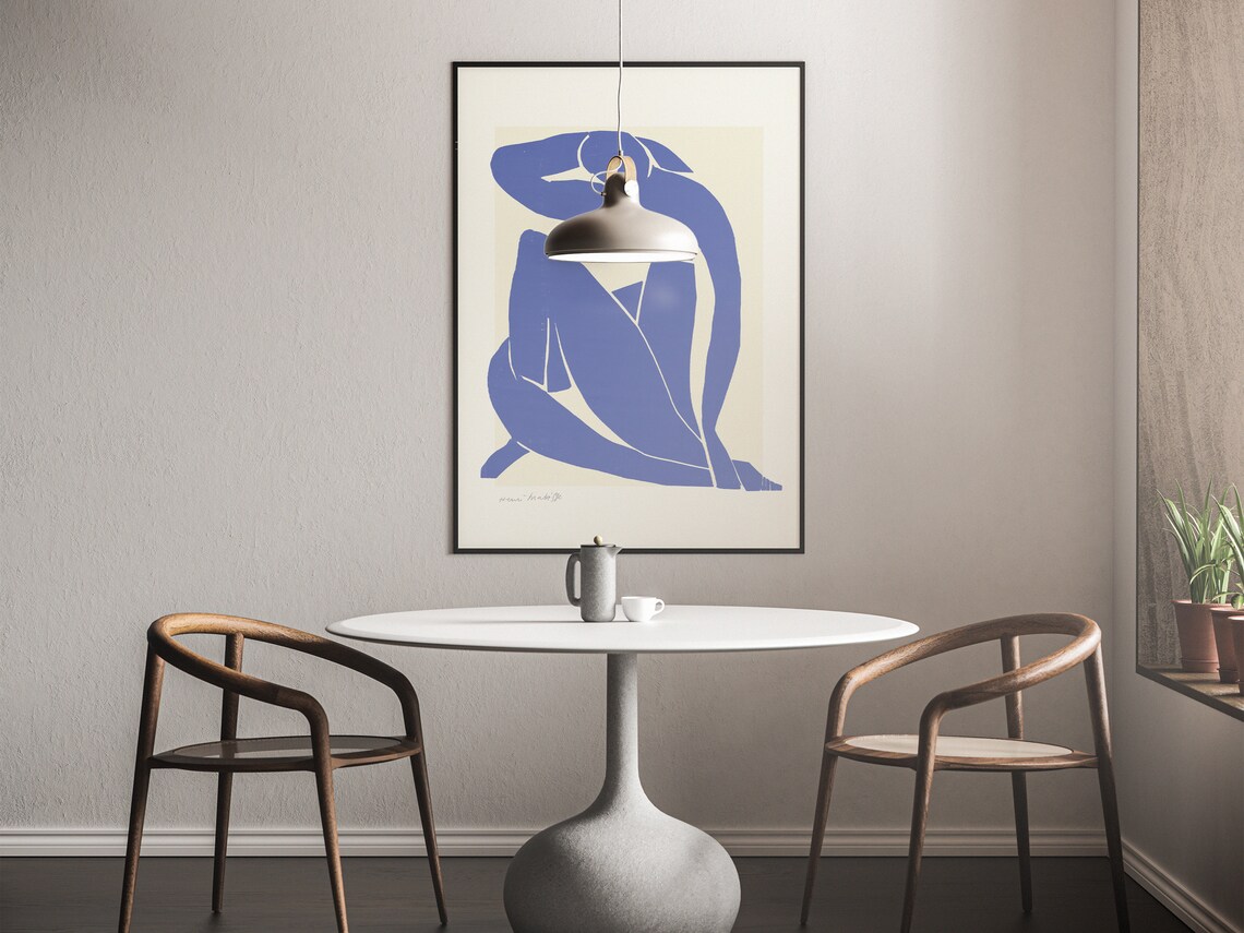 Blue Nude Artwork, Minimalist Modern Art Print - Image 3