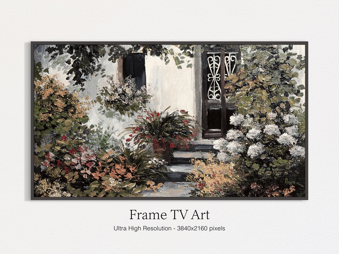 Botanical Vintage Garden TV Art, Summer Flowers