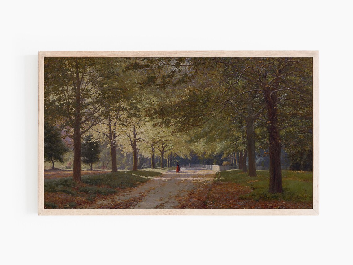 Vintage Forest Oil Art Print for TV Frame - Image 3