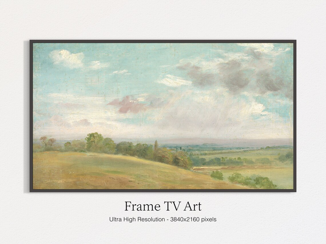 Vintage Landscape Painting Art Print, Classic Decor