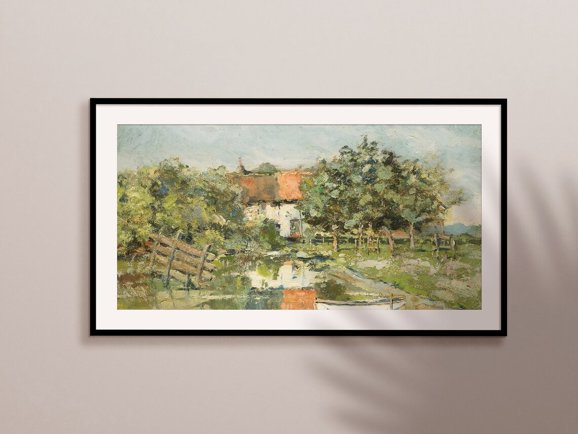 Summer Countryside Farm Painting Art Print - Image 2