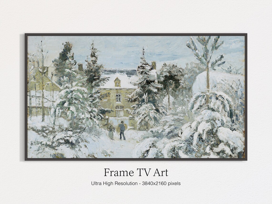 Vintage Muted Christmas Frame TV Art Print