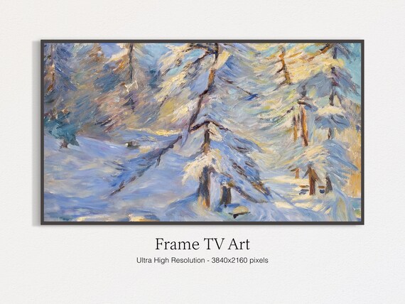 Vintage Winter Forest Landscape Art Print