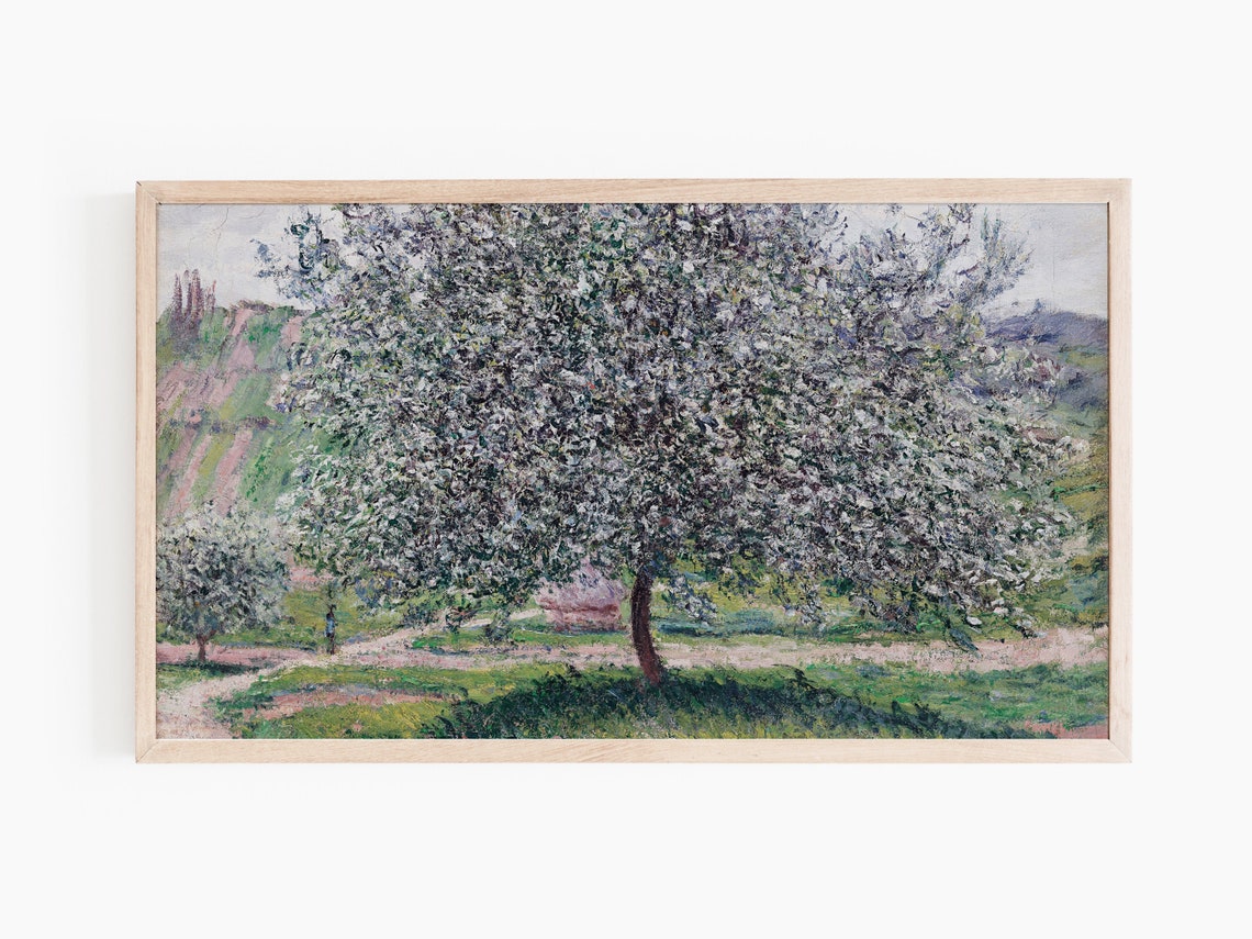 Impressionist Spring Orchard Flowering Apple Trees Bloom Print - Image 3
