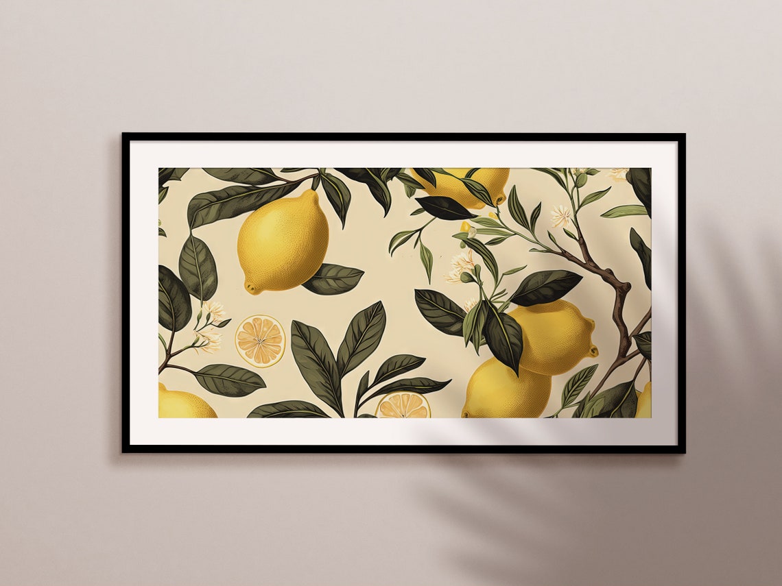 Modern Lemon Fruit Art Print - Image 2