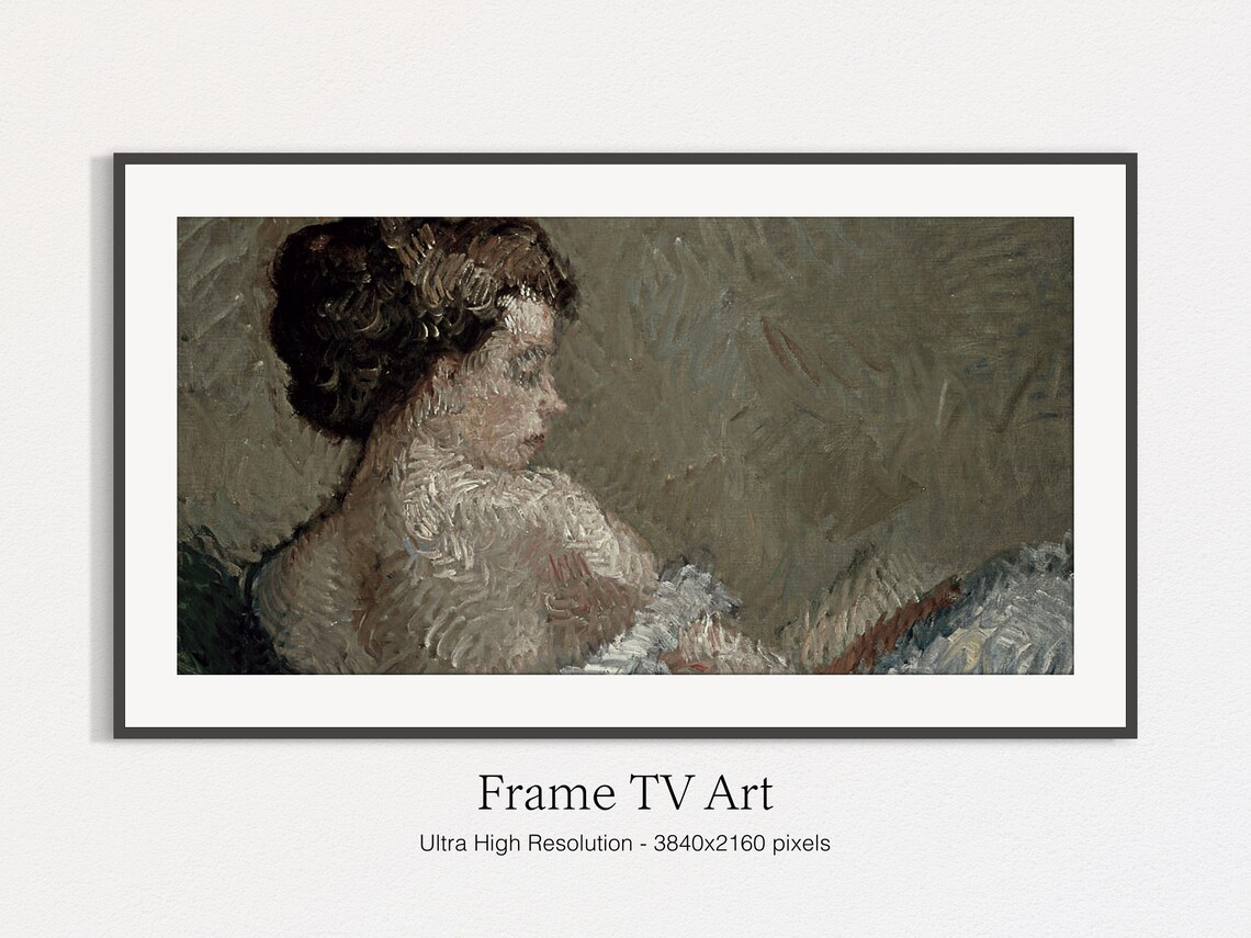 Moody Vintage Woman Portrait Painting Impressionist Wall Art Print - Image 5