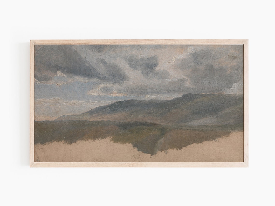 Frame Tv Vintage Art Vintage Muted Landscape Painting Vintage Rustic Decor - Image 2