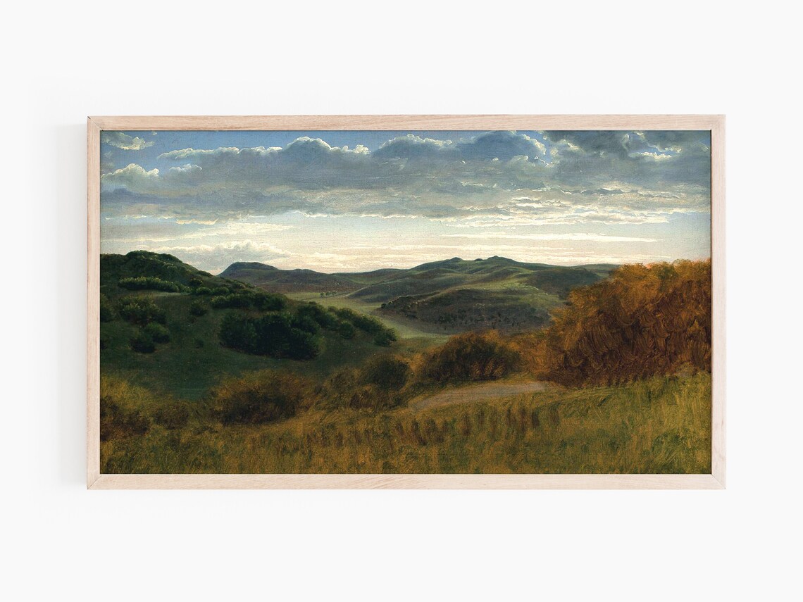 Vintage Moody Landscape Painting, Nature Art Print - Image 2