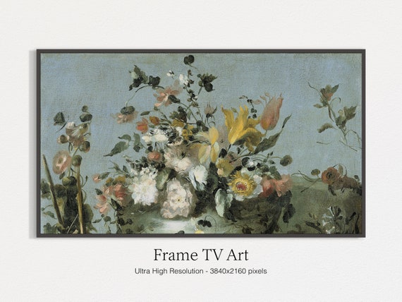 Frame Tv Art Vintage Flower Still Life Poster