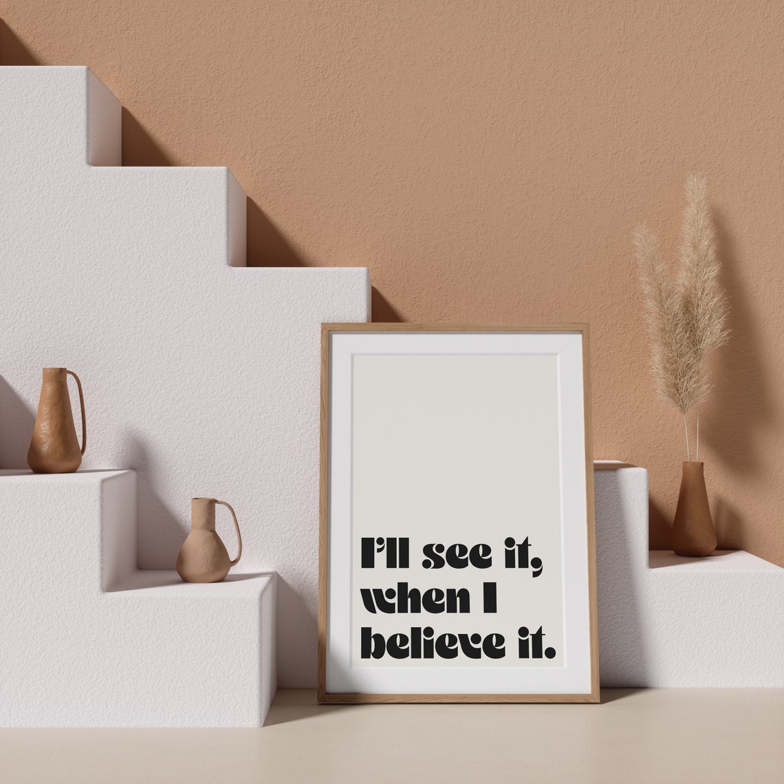 See It When Believe It Retro Typography Mindset Cream Poster - Image 2