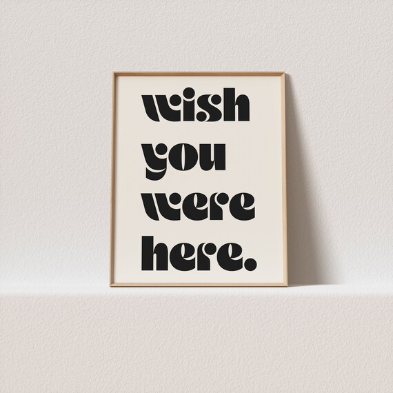 Retro Poster Wish You Were Here Retro Typography A Must Have For Your Gallery Wall Only A Click Away To Be Yours Forever