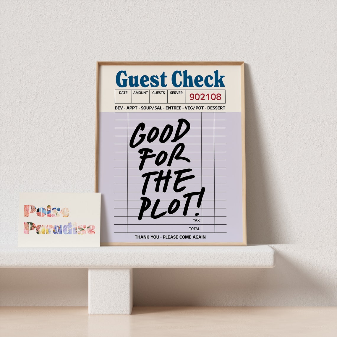 Good for the Plot Retro Diner Guest Check Receipt Art Poster - Image 4