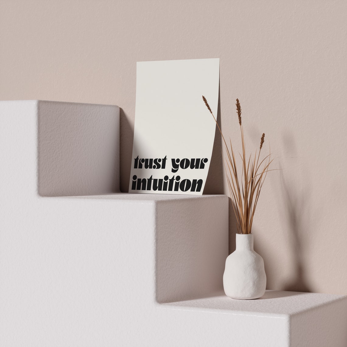 Trust Your Intuition Bold Retro Black Type Minimalist Quote Art Print - Image 4