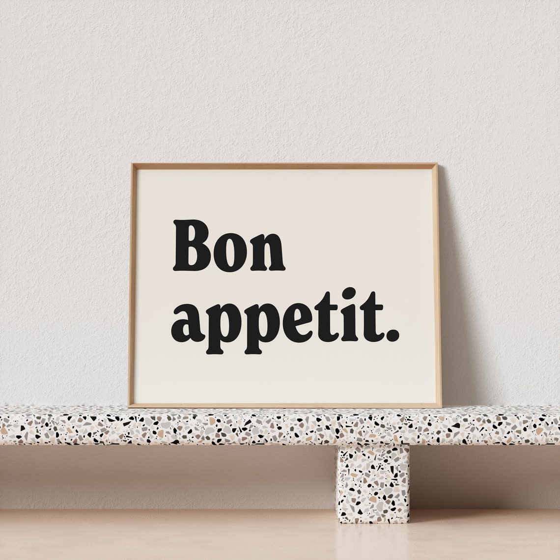 Bon Appetit French Bold Retro Serif Cream Kitchen Decor Poster - Image 3