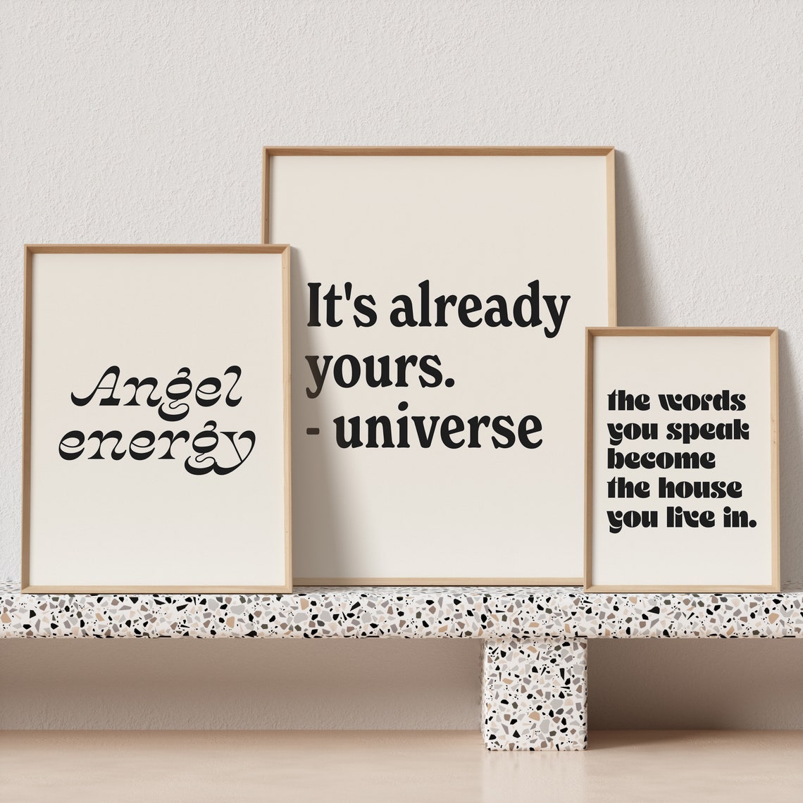 Angel Energy Universe Affirmation Trio 3 Piece Typography Poster Set - Image 4