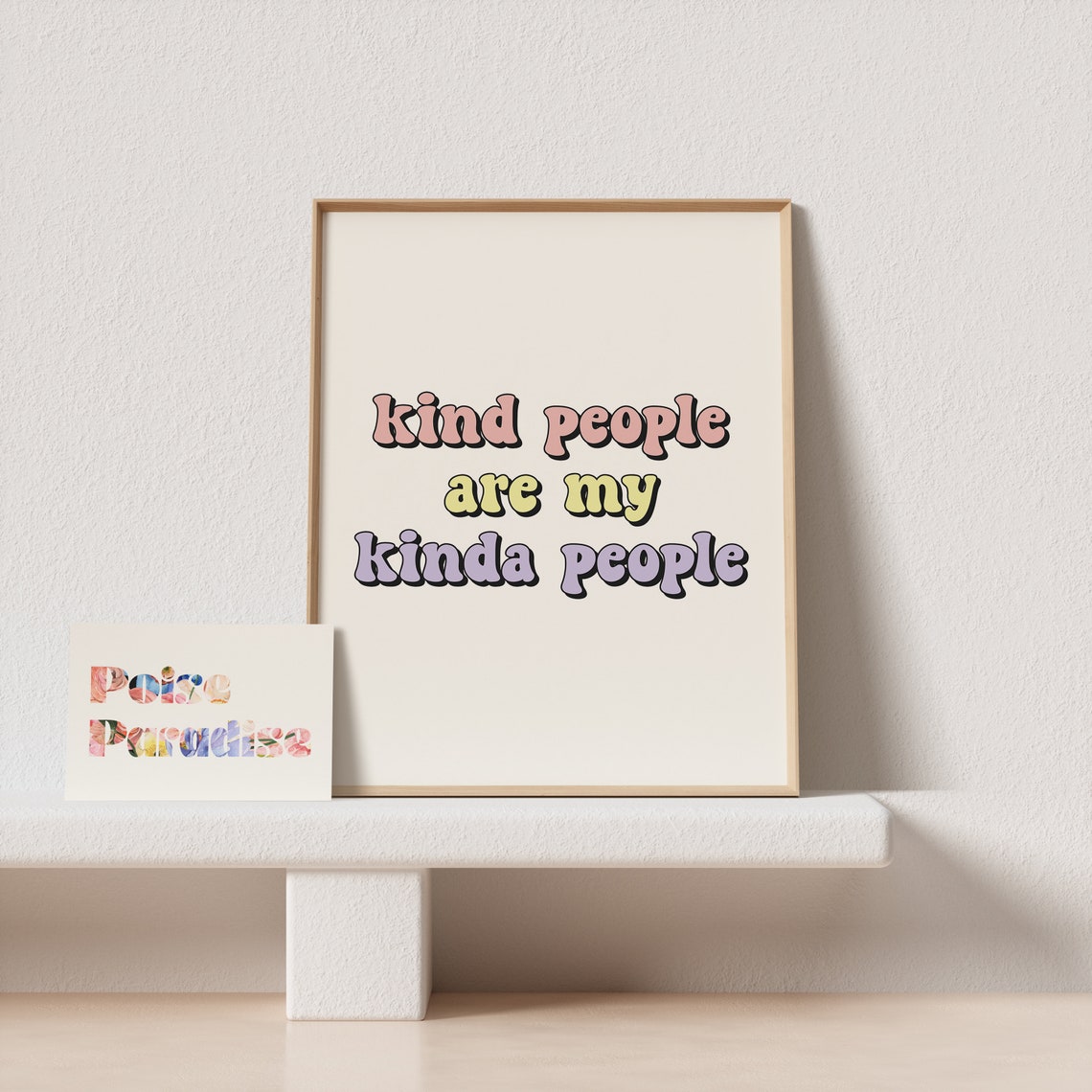 Kind People Are My Kinda People Pastel Bubble Lettering Poster - Image 3