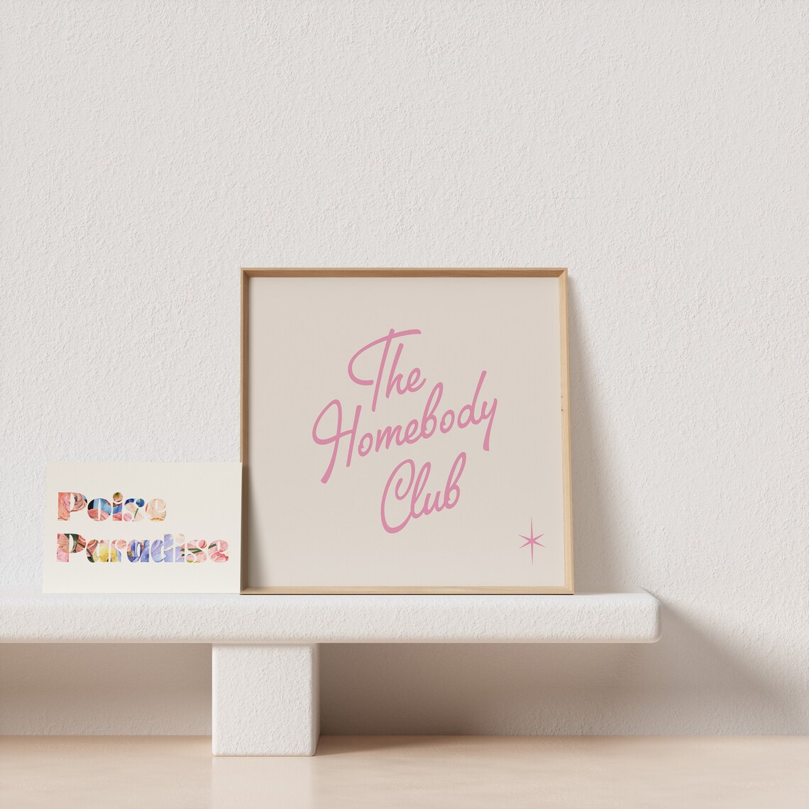 The Homebody Club Pink Script Cozy Homebody Decor Quote Poster - Image 4