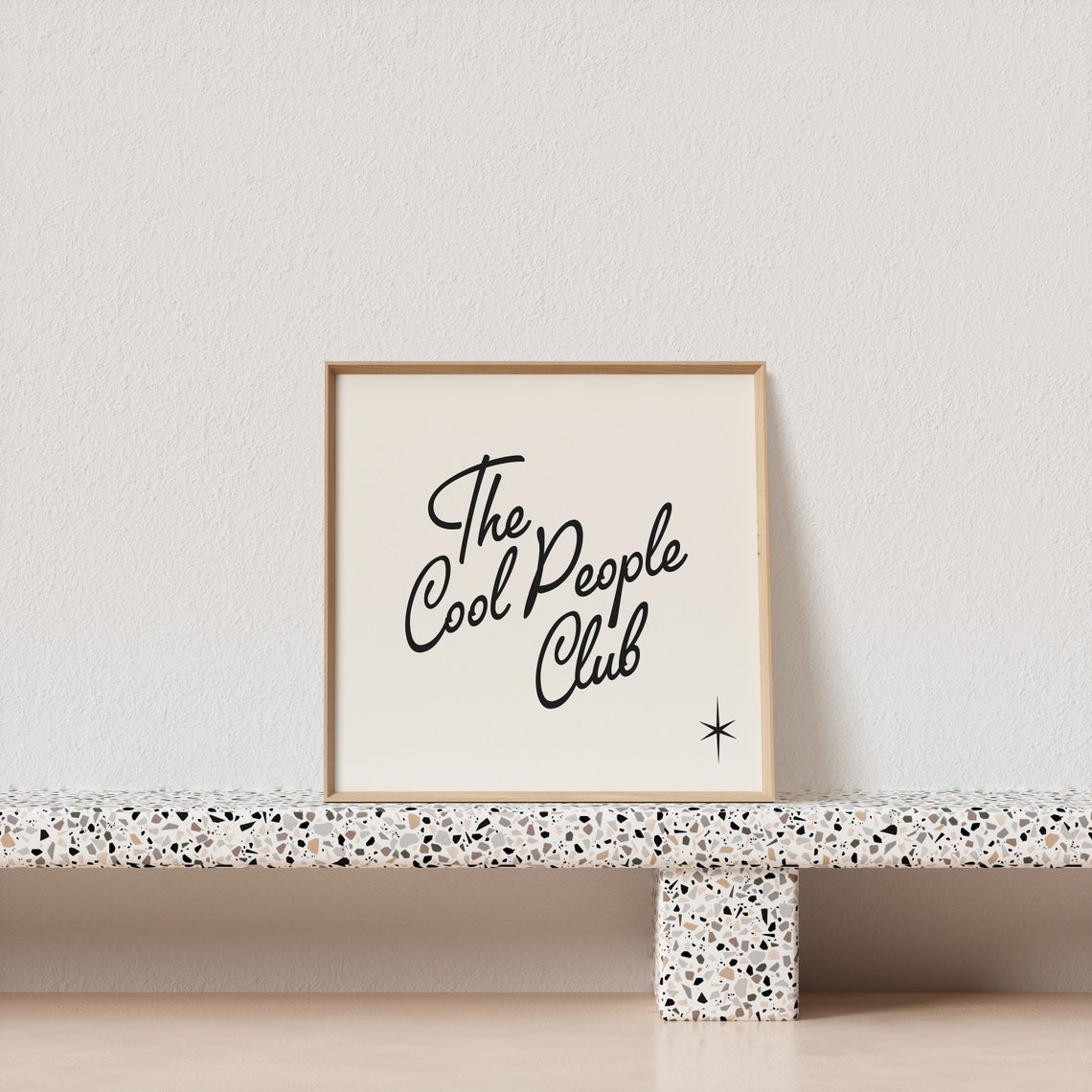 The Cool People Club Retro Script Starburst Cool Quote Art Poster - Image 3