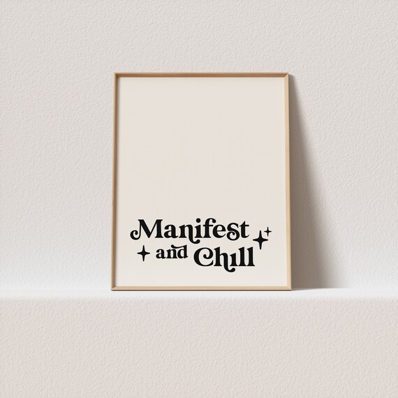 Retro Poster Manifest And Chill Stunning Retro Typography A Must Have For Your Gallery Wall A Click Away To Be Yours Forever