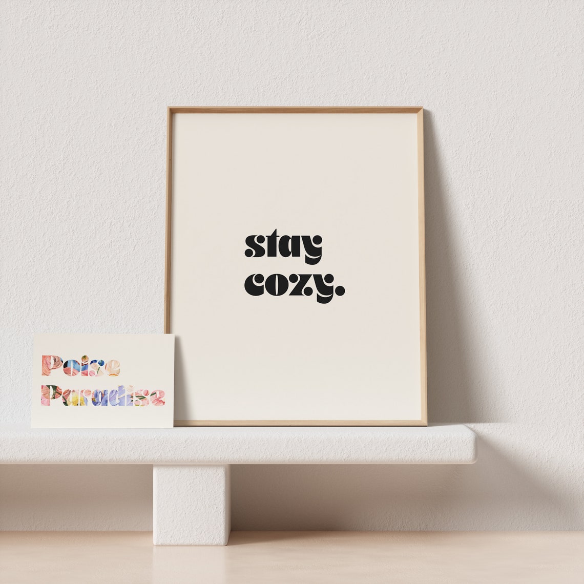 Stay Cozy Groovy Lowercase Typography Comfort Quote Restful Poster - Image 4