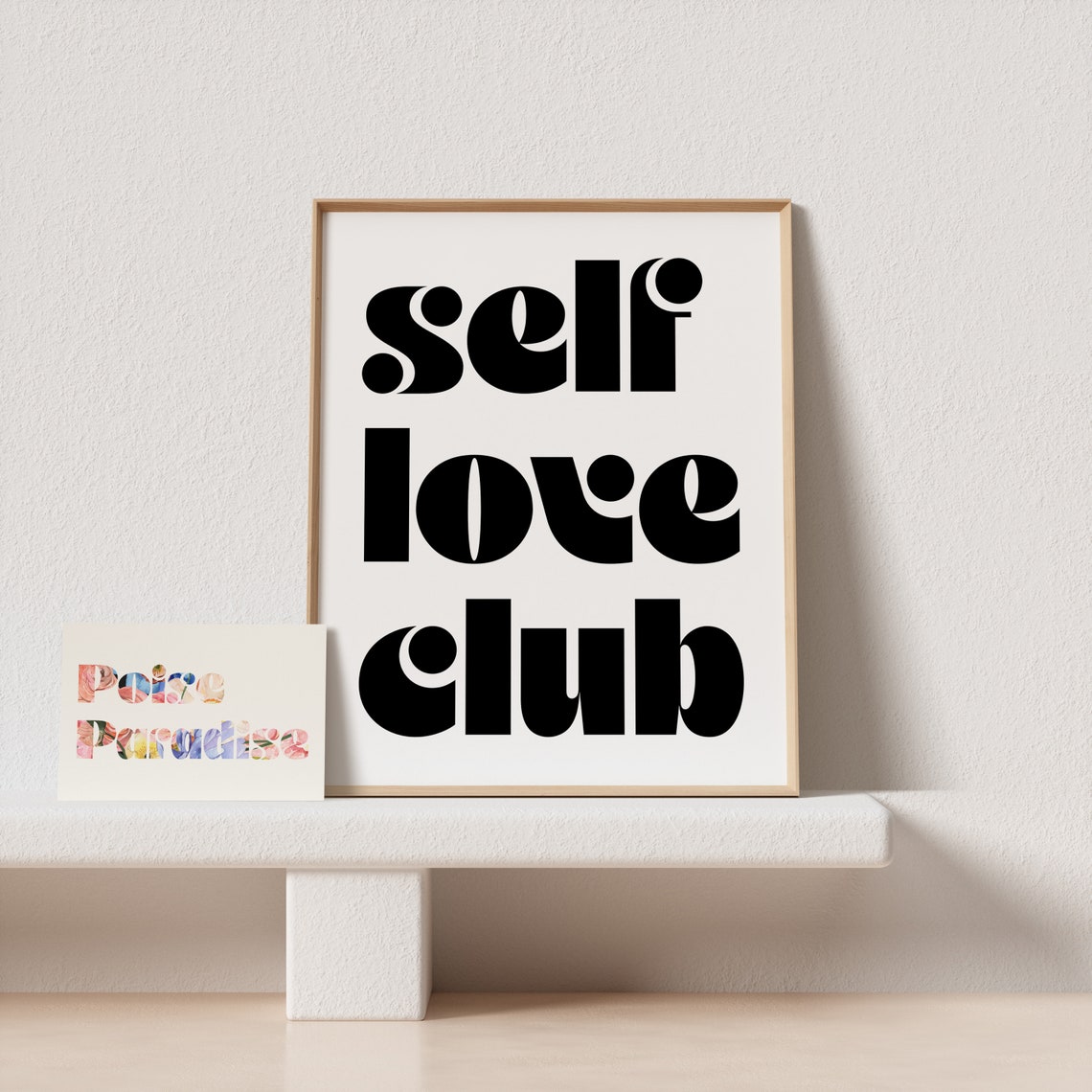 Self Love Club Groovy Bold Typography Affirmation Retro Wall Poster - Image 3