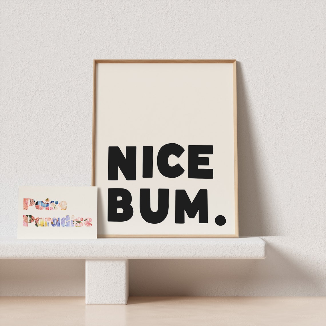 Nice Bum Cheeky Bold Typography Funny Bathroom Bedroom Wall Poster - Image 4