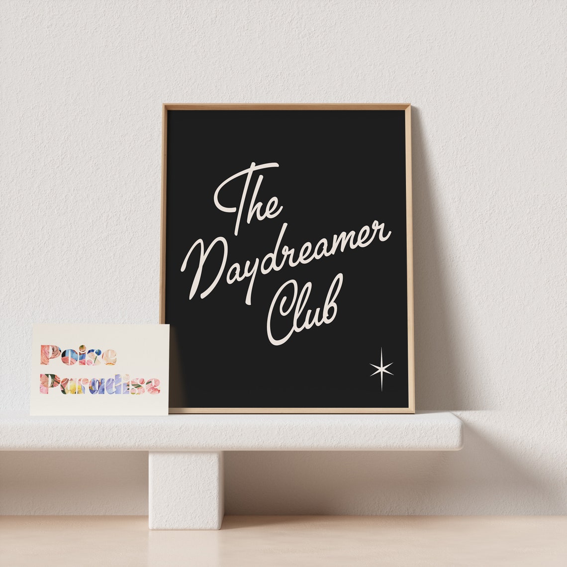 The Daydreamer Club Script Typography Vintage Style Art Poster - Image 4