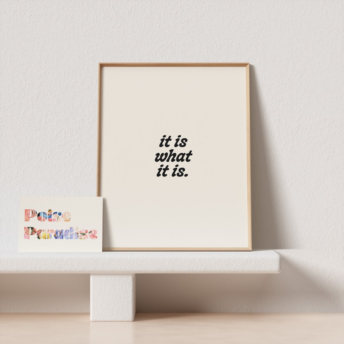It Is What It Is Quote Typography Poster Cream Black Serif Lettering - Image 4