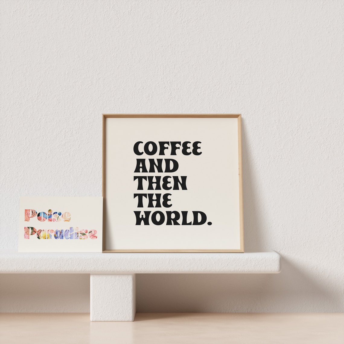 Coffee And Then The World Retro Typography Coffee Bar Poster - Image 4