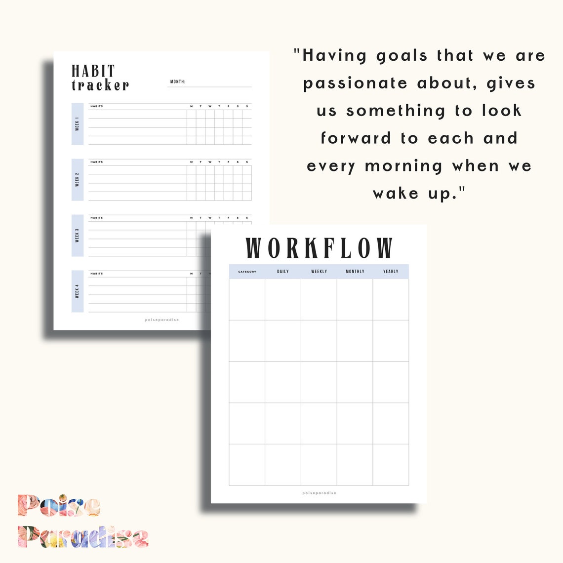 Planner Essentials Printable Set Daily Weekly Monthly Overview Print - Image 3