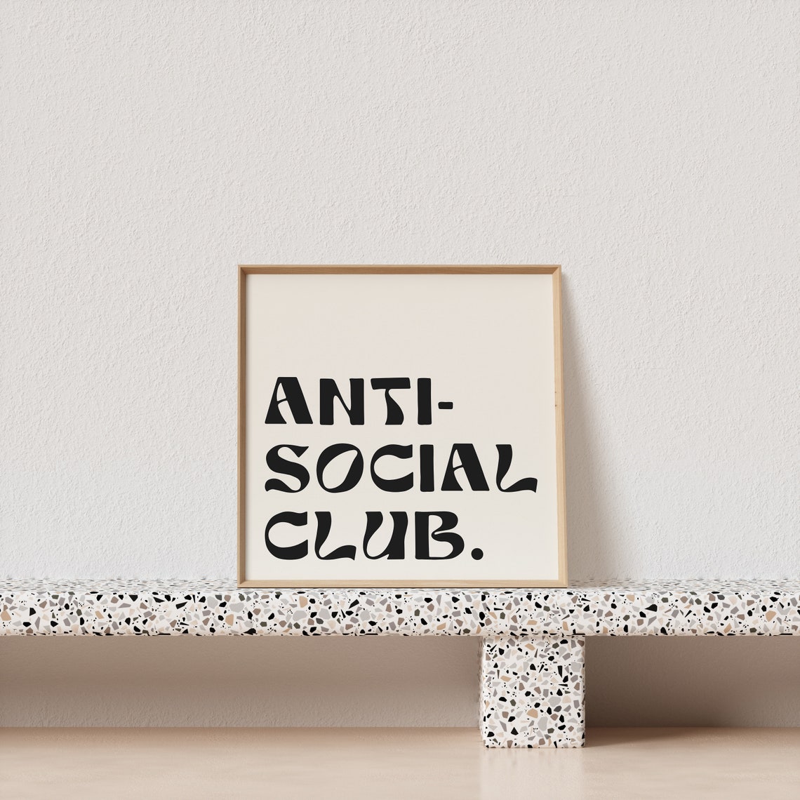 Anti Social Club Bold Retro Typography Introvert Quote Poster - Image 2