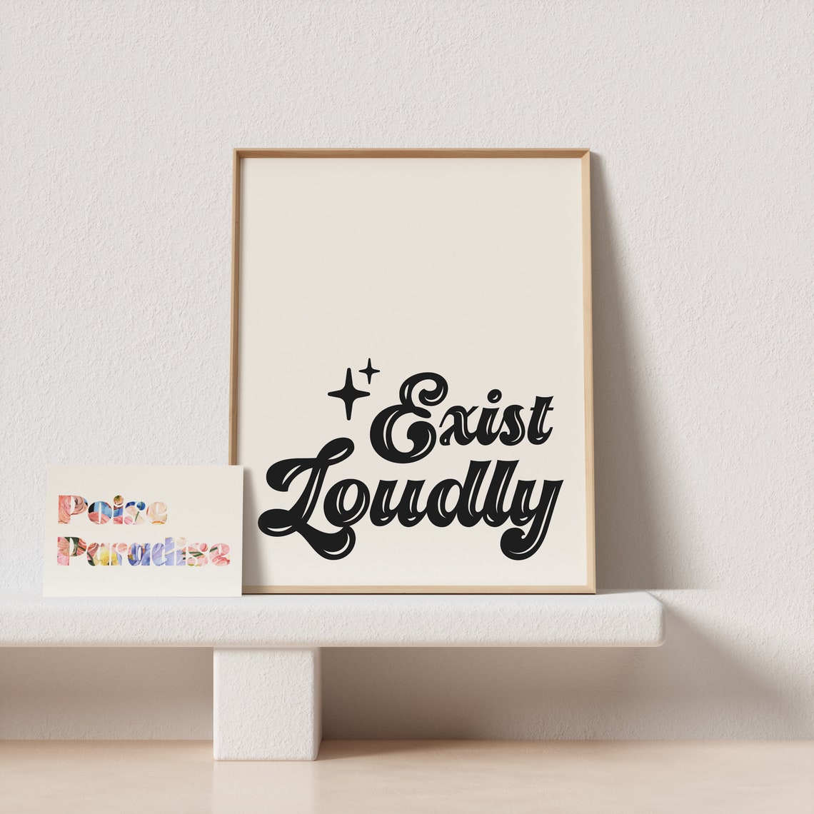 Exist Loudly Retro Script Quote Poster With Sparkles For Bold Souls - Image 4