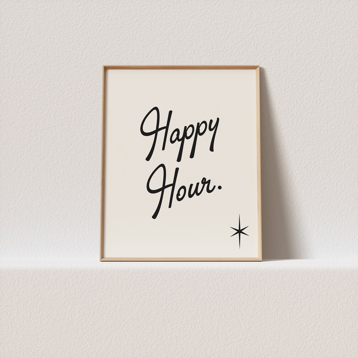 Happy Hour Mid-Century Typography Art Print