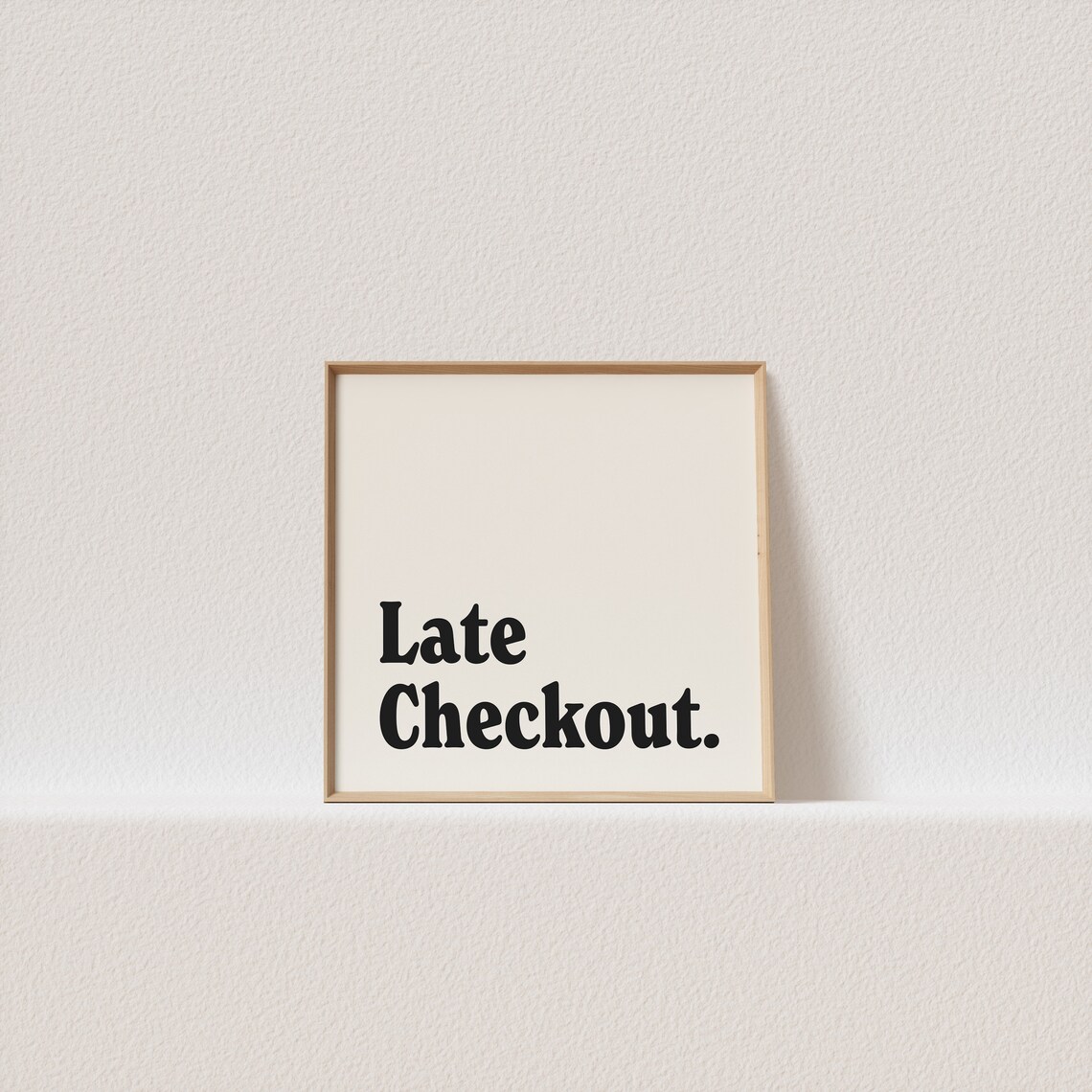 Late Checkout Retro Typography Poster, Square Style