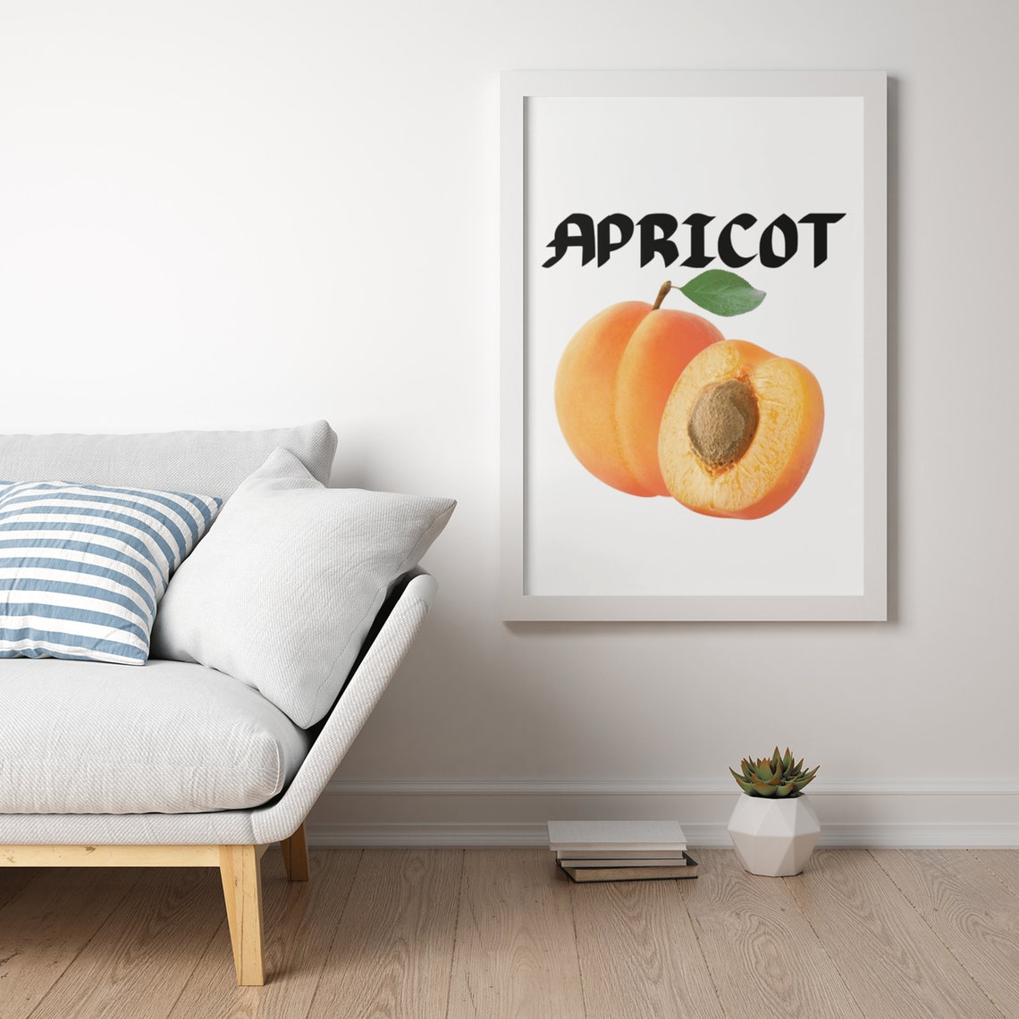 Apricot Fruit Botanical Illustration Modern Kitchen Wall Decor Poster - Image 2