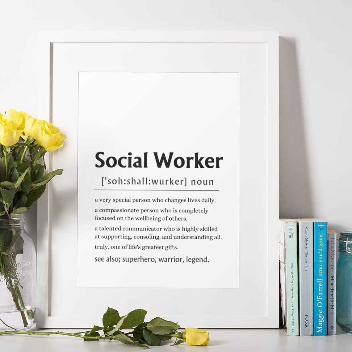 Social Worker Definition Appreciation Gift Thank You Tribute Poster - Image 3