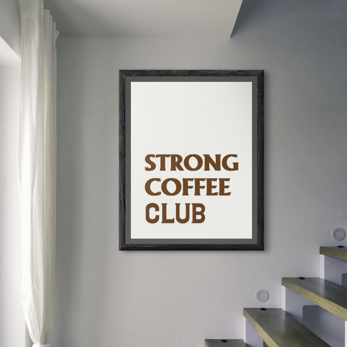 Strong Coffee Club Retro Brown Bold Typography Kitchen Poster - Image 7