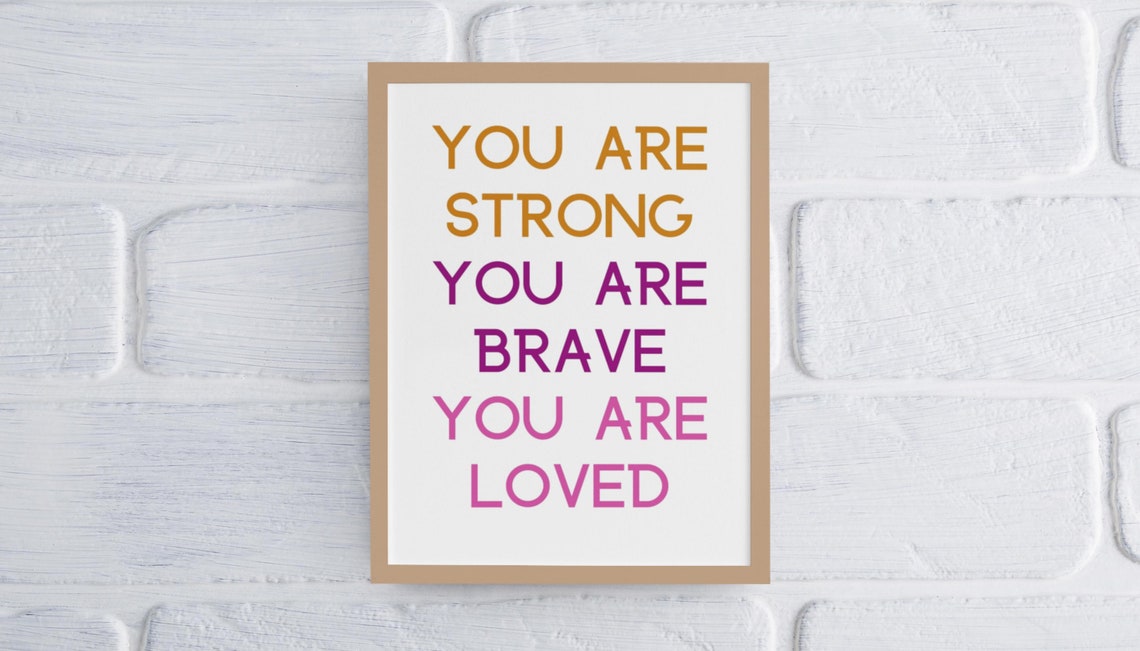 You Are Strong Brave Loved Rainbow Daily Color Affirmation Poster - Image 6
