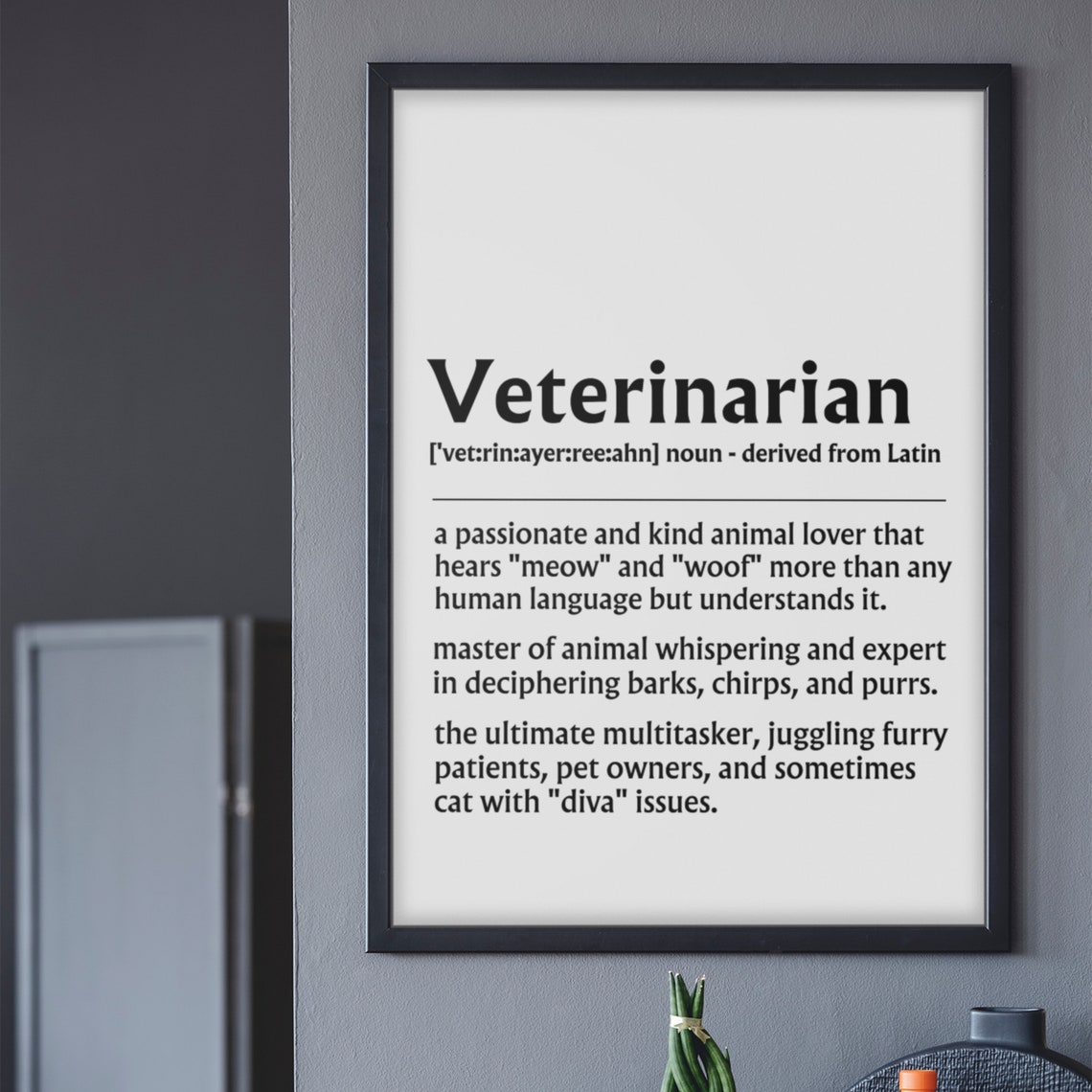 Veterinarian Funny Definition Animal Whisperer Office Gift Poster - Image 3