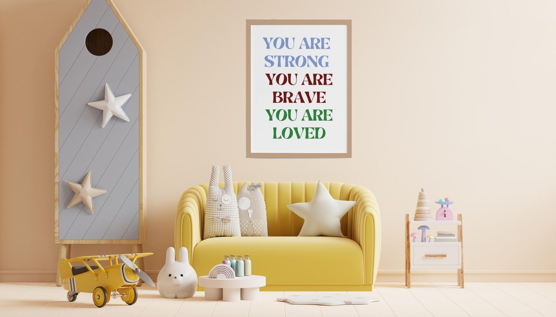 You Are Strong Brave Loved Rainbow Daily Color Affirmation Poster - Image 5