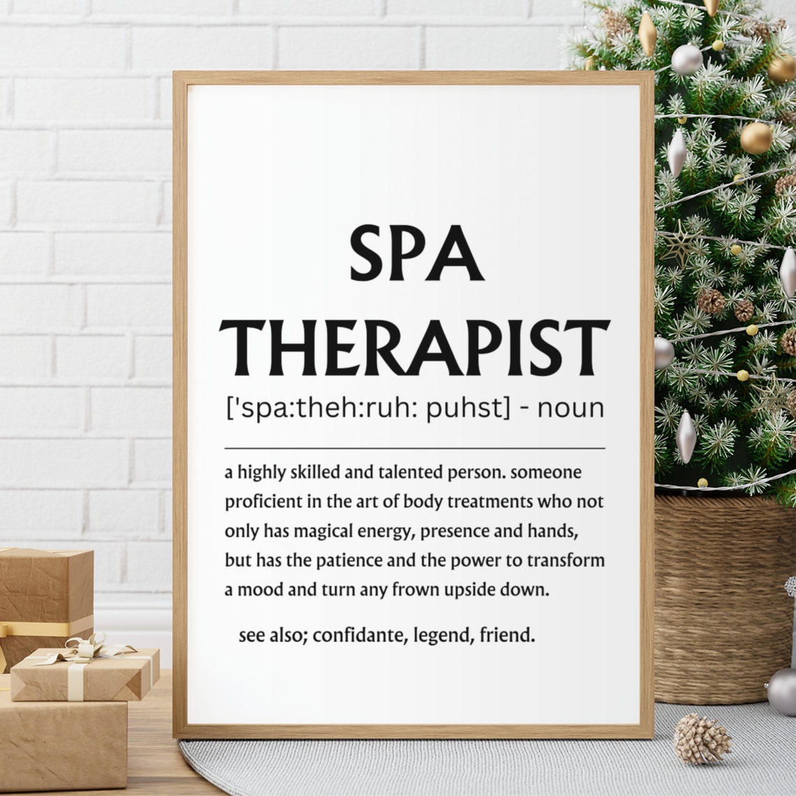 Spa Therapist Definition Body Treatment Appreciation Gift Poster