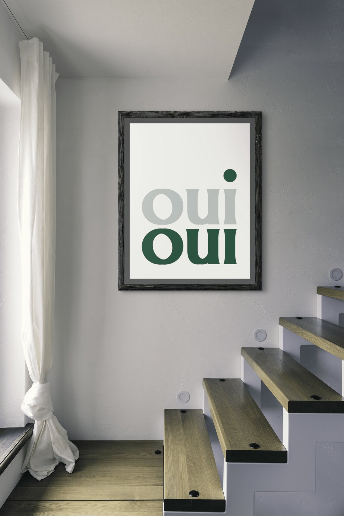 Oui Oui Toilet Bathroom Typography Poster Print