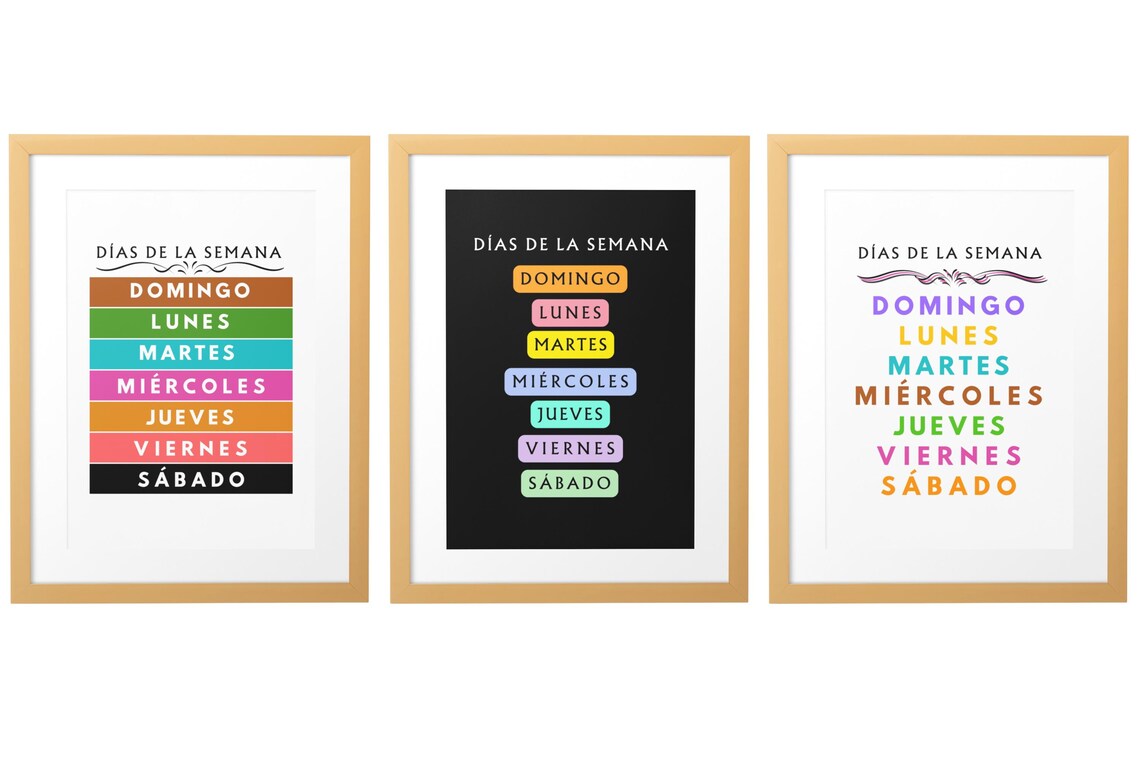 Dias De La Semana Spanish Days Of Week Classroom Decor Poster - Image 6