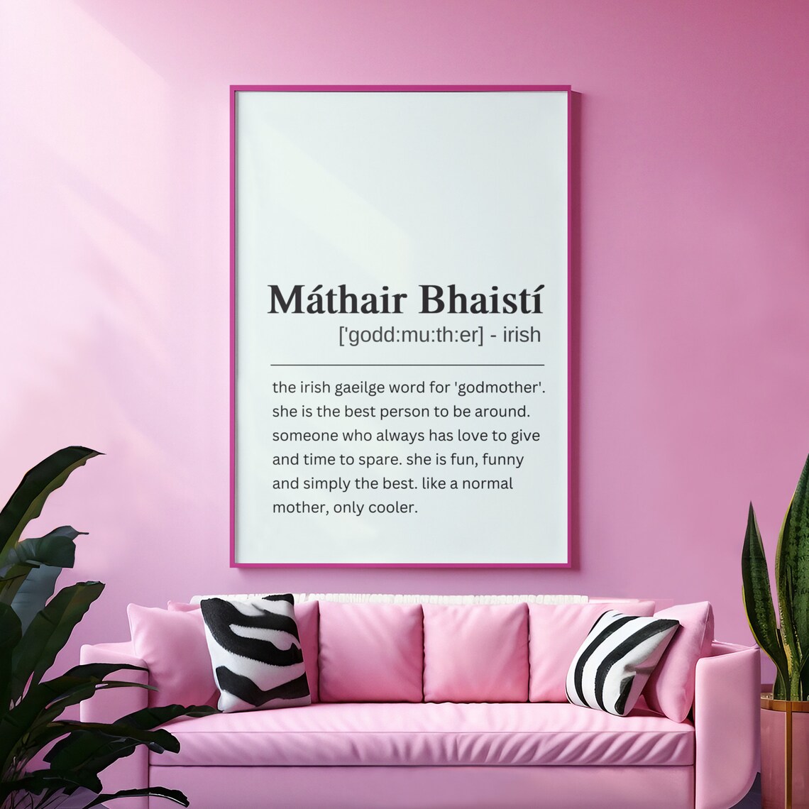 Mthair Bhaist Irish Definition Godparent Quote Poster - Image 3