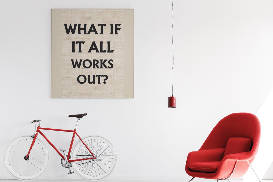 What If It All Works Out Retro Vintage Positive Quote Poster - Image 4