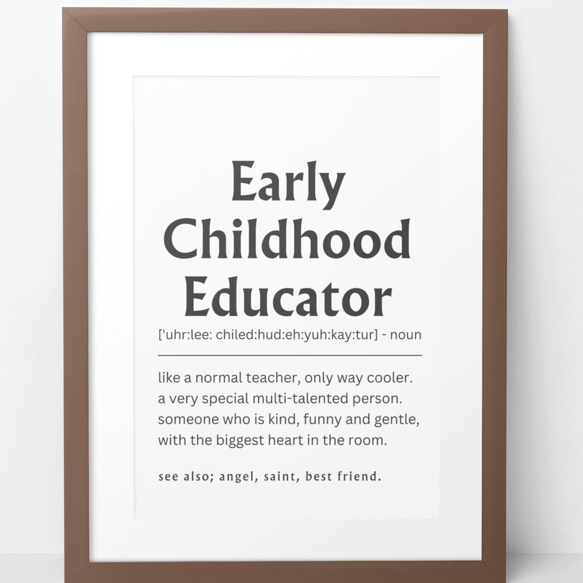 Early Childhood Educator Dictionary Definition Poster Teacher Gift - Image 2