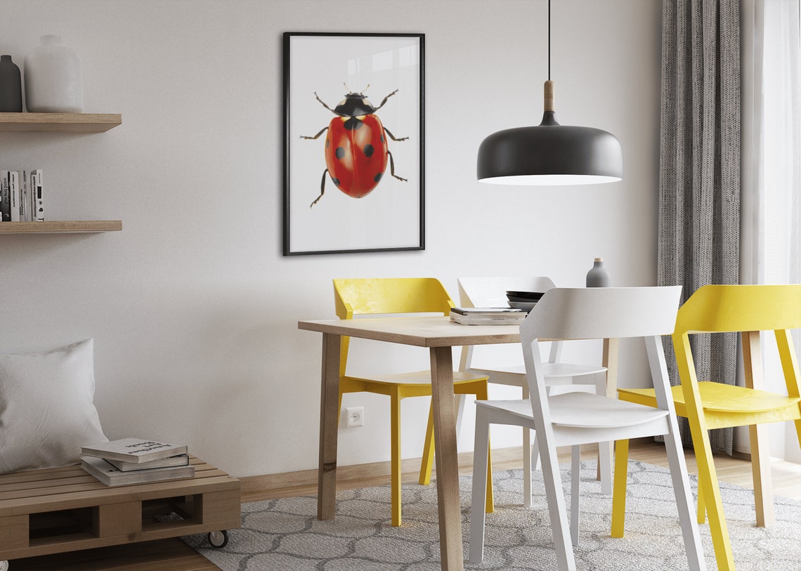 Red Ladybug Macro Photo Cute Nursery Bug Insect Nature Poster - Image 8