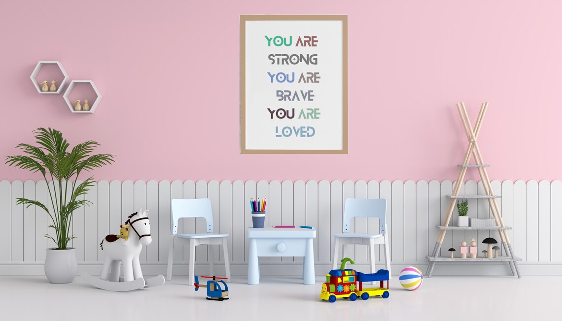 You Are Strong Brave Loved Rainbow Daily Color Affirmation Poster - Image 4